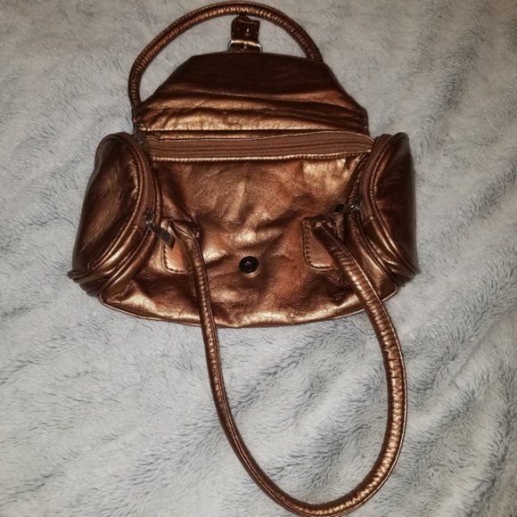 Small Bronze copper barrel purse satchel handbag - Picture 4 of 5